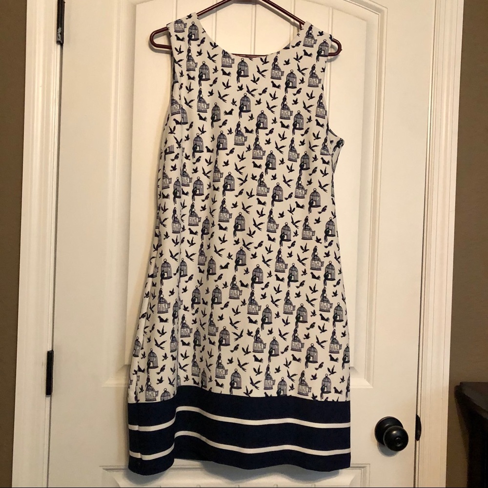 Julian Taylor White and Black Midi Dress